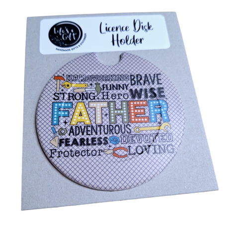 Father's Day Licence Disk Holder - Brave, Wise Father Image