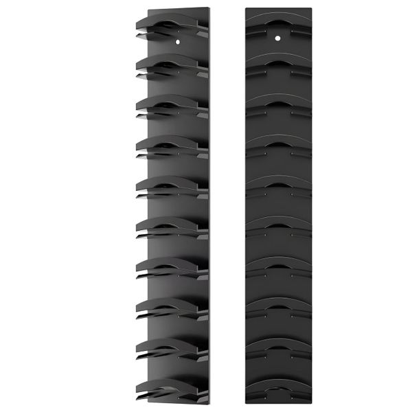 2 Pcs Wall Mounted Hat Organizer Rack with Strong Adhesive - Black