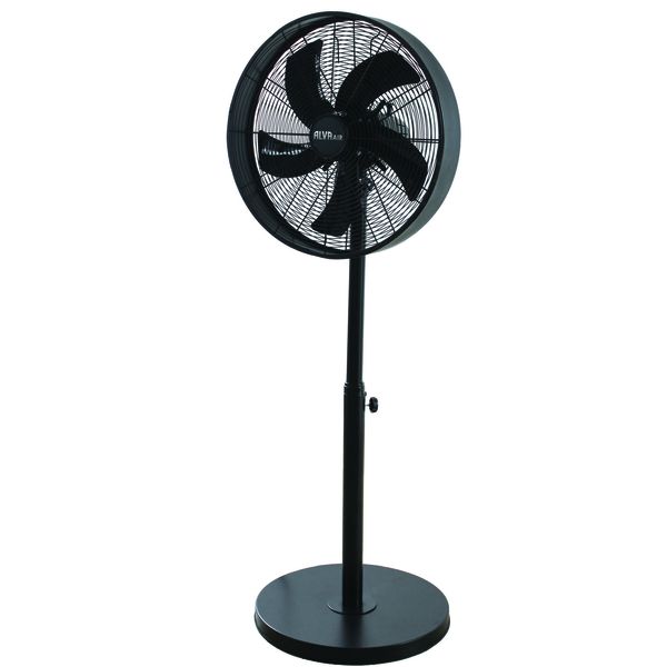 Alva Air 40cm Telescopic Pedestal Drum Fan | Matte Black | 3 Speed, 50W