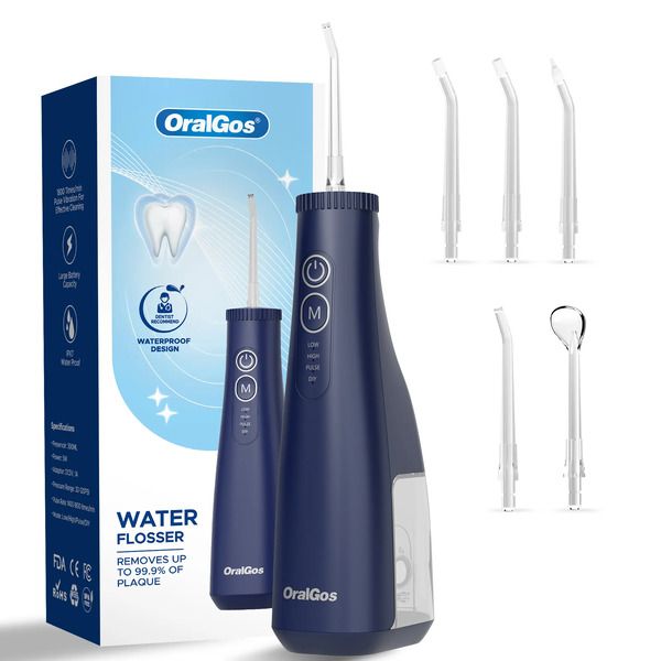 OralGos Cordless Water Flosser 11 Modes, 300ML Portable Dental Irrigator