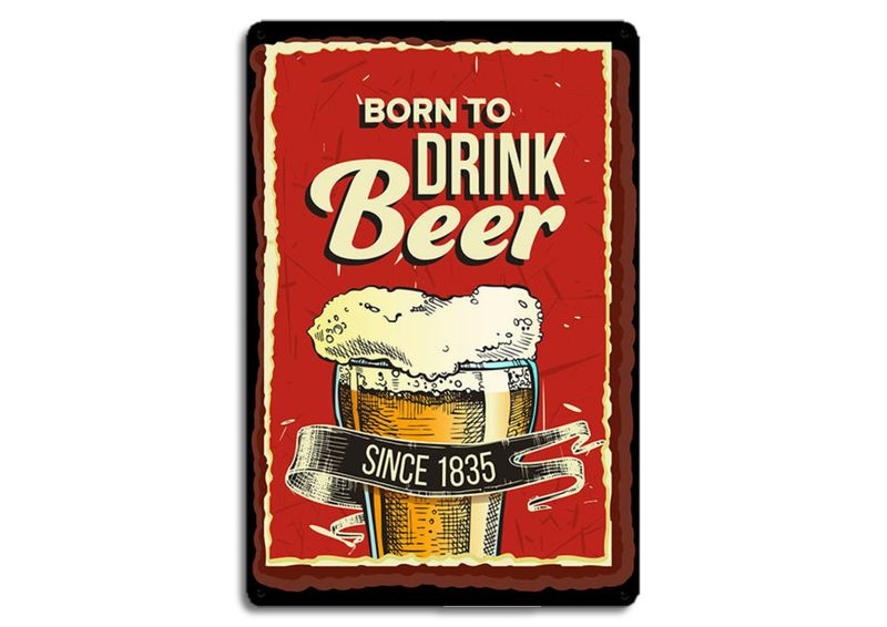 Retro Vintage Decorative Wall Metal Plate Sign - Drink Beer