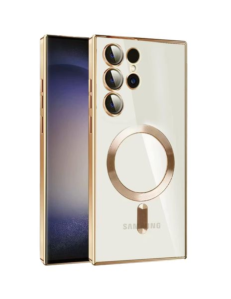 Wolfpack Electroplated Edge Soft Case For Samsung Galaxy S22 Ultra-Gold