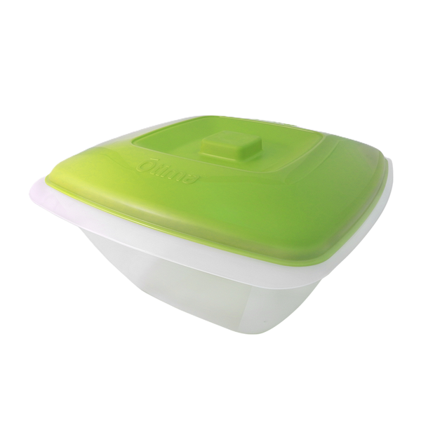 Kitro Bright Lemon Green Salad Square Bowl - 18 Litre