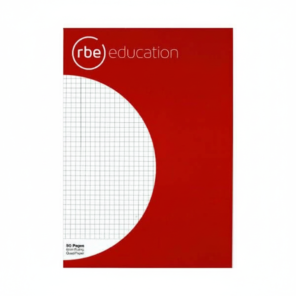 RBE A4 Quad Ruled Notebook with 6mm Grid - 50 Pages