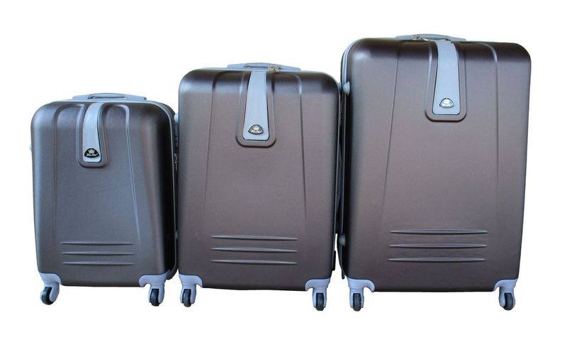 3-Piece ABS Luggage Set with Spinner Wheels Bronze Finish, Built-In Lock