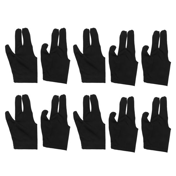 10 Pcs Billiard Gloves 3 Fingers Left and Right Snooker Cue Gloves