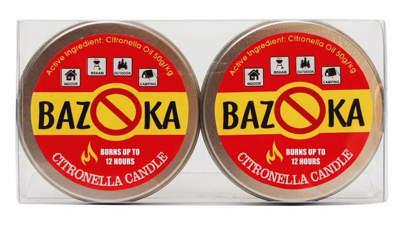 2 x Clover Leaf Candles - Bazoka Citronella Tin Candles - White