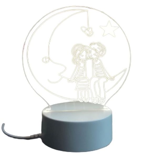 3D Illusion LED Night Light Kids Bedroom Novelty Light On Moon Gift Star