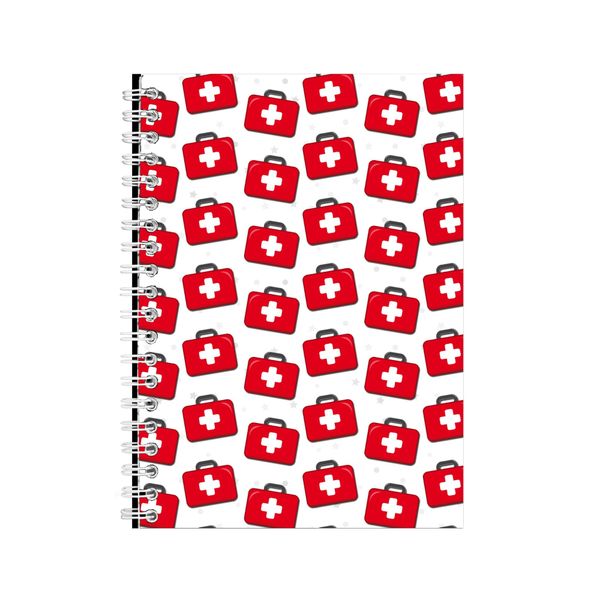 Cases A5 Notebook Spiral and Lined Medic Kit Health Graphic Notepad Gift219