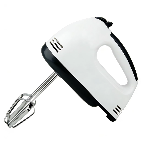 Electric Hand Mixer &amp; Whisk Set with Dough Hooks - White