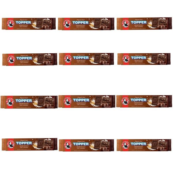 Topper Chocolate Flavoured Cream Biscuits 125g (Pack of 12)