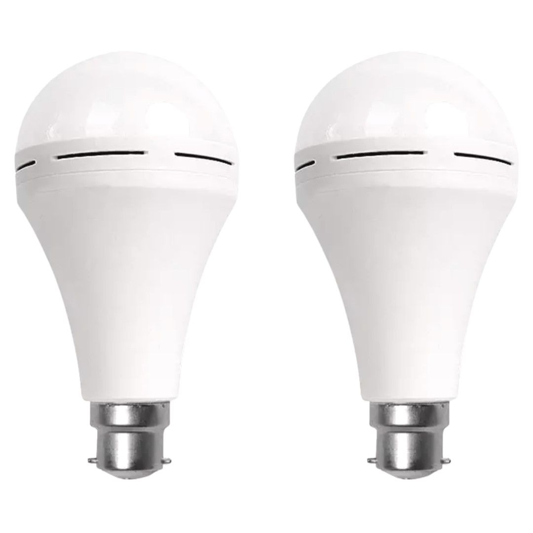 Super Bright Smart 9W Auto Rechargeable Bulbs with Battery Pack of 2