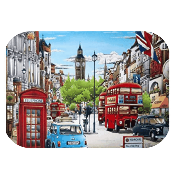 Telephone Booth and Busses in London Printed Mouse Pad