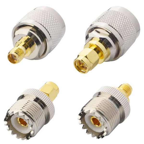 4 PCS / SET UHF SL16 PL259 SO239 to SMA Male Plug Female Jack RF Test