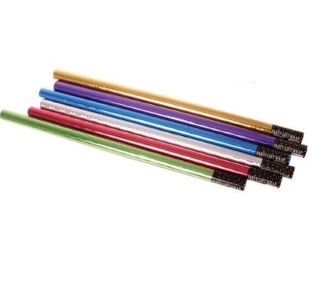 6x Metallic Gift Wrapping Paper