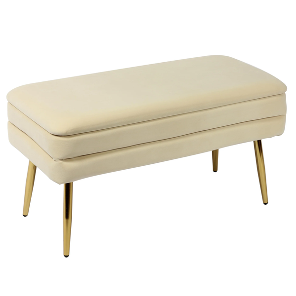 Rectangular Vira Storage Ottoman Bench