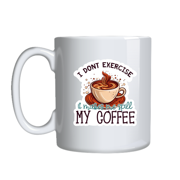 Exercise Coffee Lover Mugs Trendy Graphic Cup Design Birthday Present 033