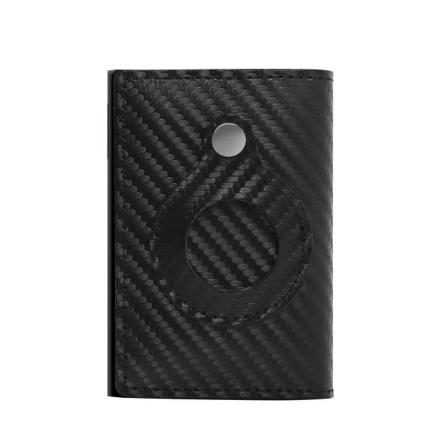 Carbon-RFID Magnetic Embedded Pop-Up Credit Card Holder With AirTag Slot