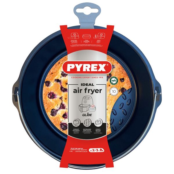 Pyrex Metal Round Roaster for Airfryer 20x19x7.5cm (1.6lt) (1600 ml)