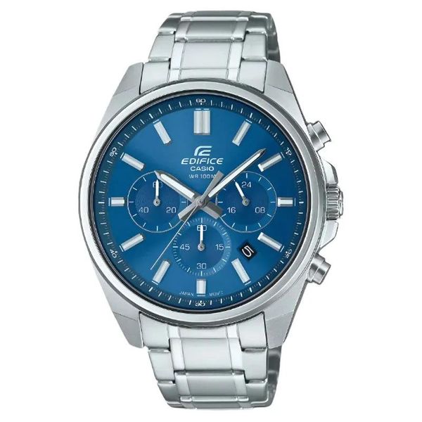 Casio - Edifice Mens Silver Leisure Metal Strap Watch-EFV-650D-2AVUDF