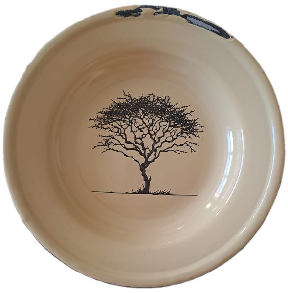 Bushveld Tree Enamel Plate Set Of 4 Cream