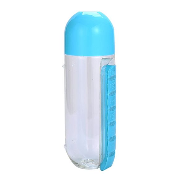 2in1 600ml Water Bottle with Pill &amp; Vitamin Box Organizer