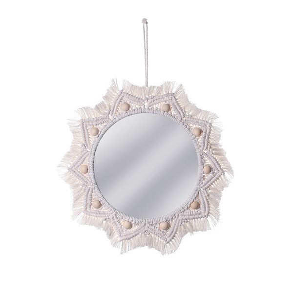 Macrame Mirror Handmade Tapestry Makeup Mirror Compact Bohemia