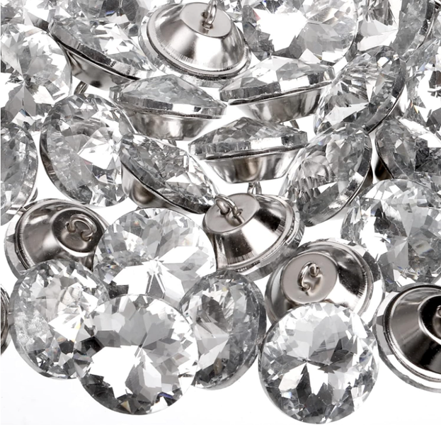 50 Pcs 25mm Rhinestone Crystal Buttons