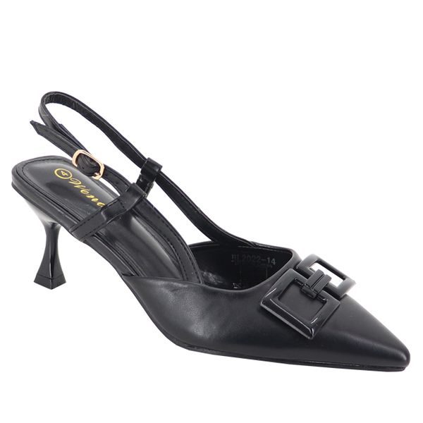 Shado Ladies Kitten Heel With Slingback with Trim Detail