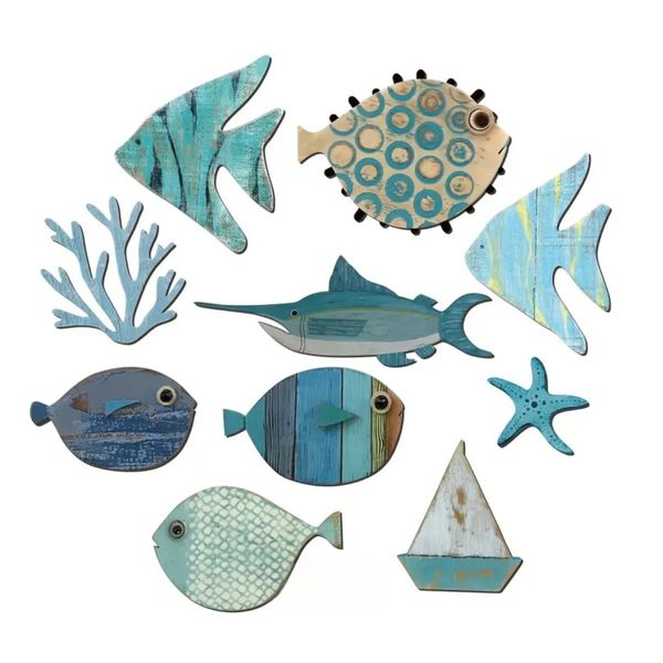 Fish Shaped Wall Decor Wooden Decoration