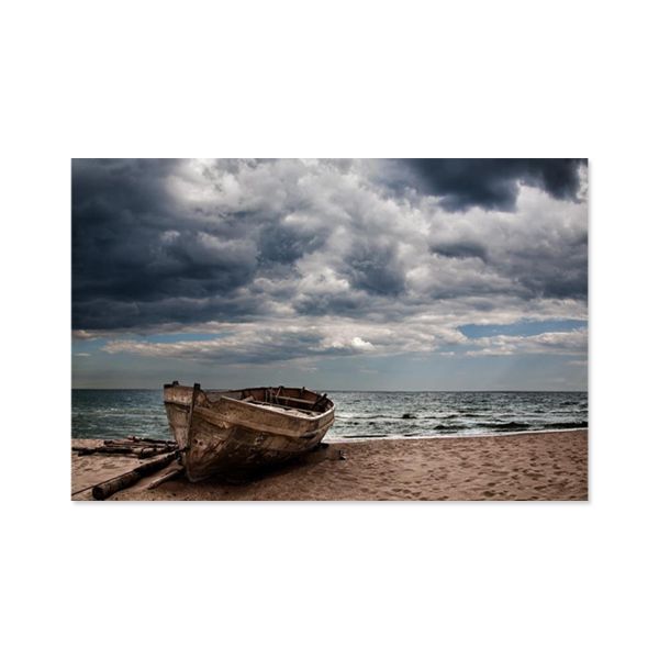 Canvas Wall Art - Boat with Stormy Skies - 119cm x 84cm
