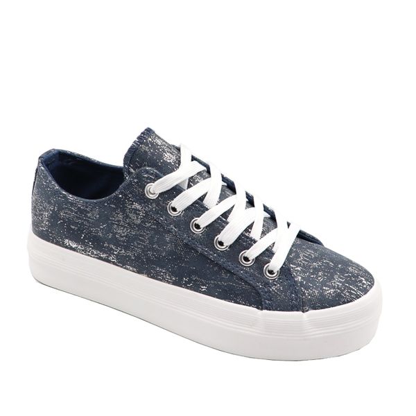 Ladies Casual Thick Sole Lace Up Sneakers
