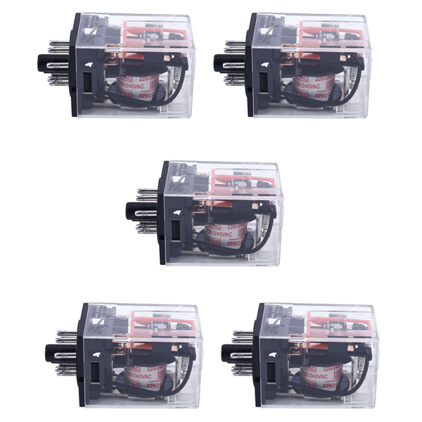 5X AC 220V/230V Coil Voltage PCB Power Relay 8 Pins DPDT 2NO 2NC MK2P-1