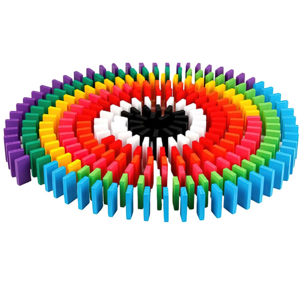 Colourful Wooden Domino Blocks Toy - 12 Colours