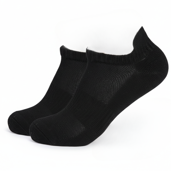 6 Pack - Breathable &amp; Soft Cotton Blend Premium Low-Cut Ankle Socks - Black