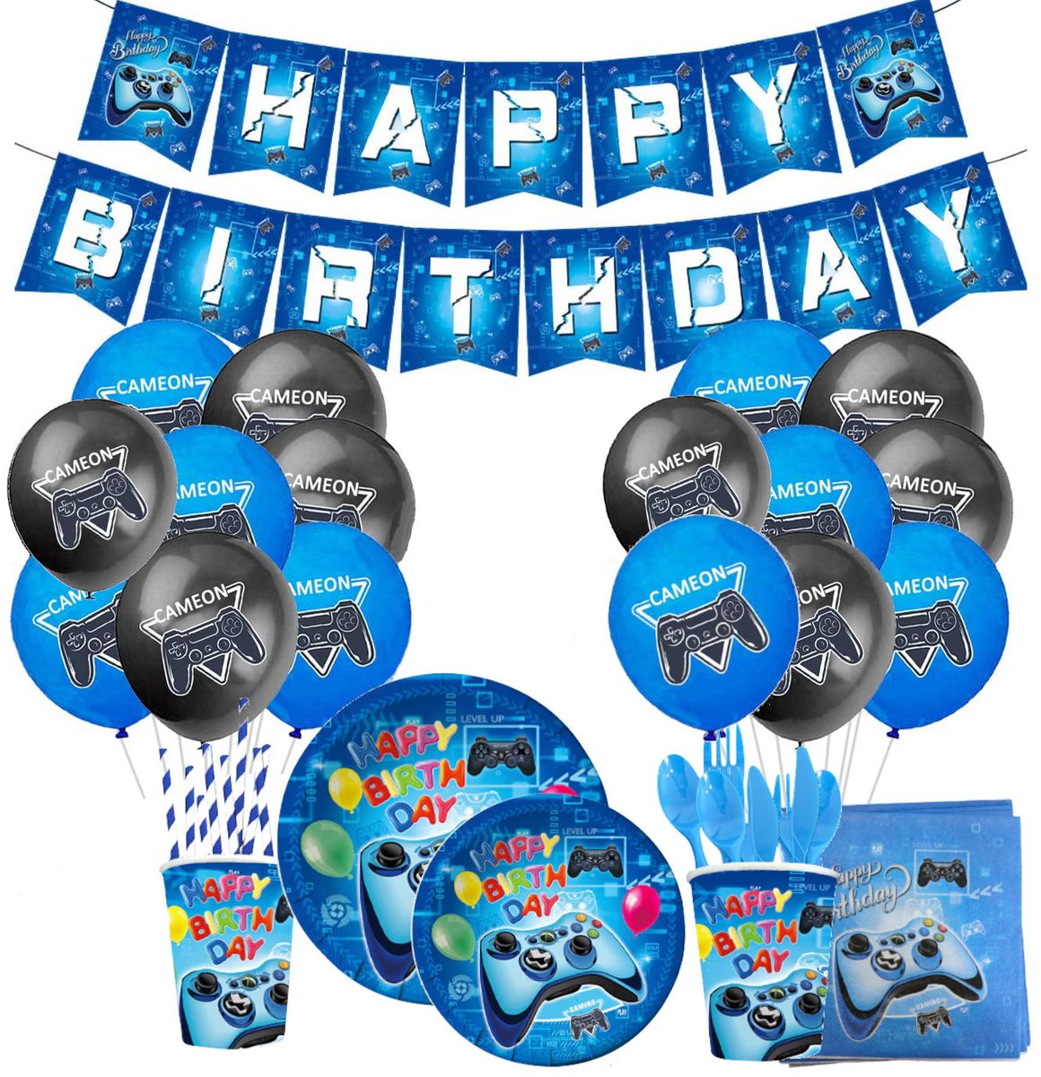 Blue Video Game Gaming Birthday Party Table Decoration Set Shop Today 