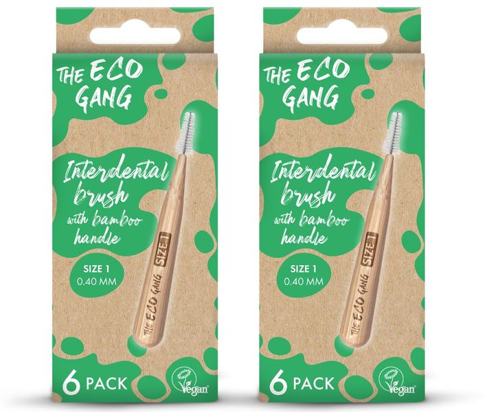 The Eco Gang 12 Bamboo Interdental Brushes 0.4MM Size 1