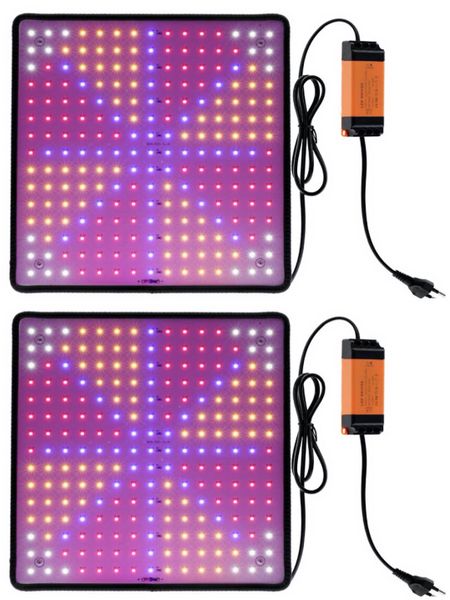 Pack of 2- Ultra Thin Full Spectrum 4 Color Plant Growing Light 600W