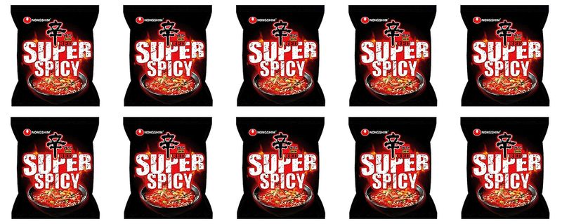 Nongshim Super Spicy Korean Ramen Noodle - 10 Pack 107g