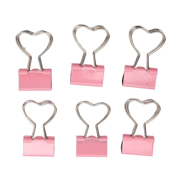 Pink Heart Binder Clips 60Piece Strong Grip