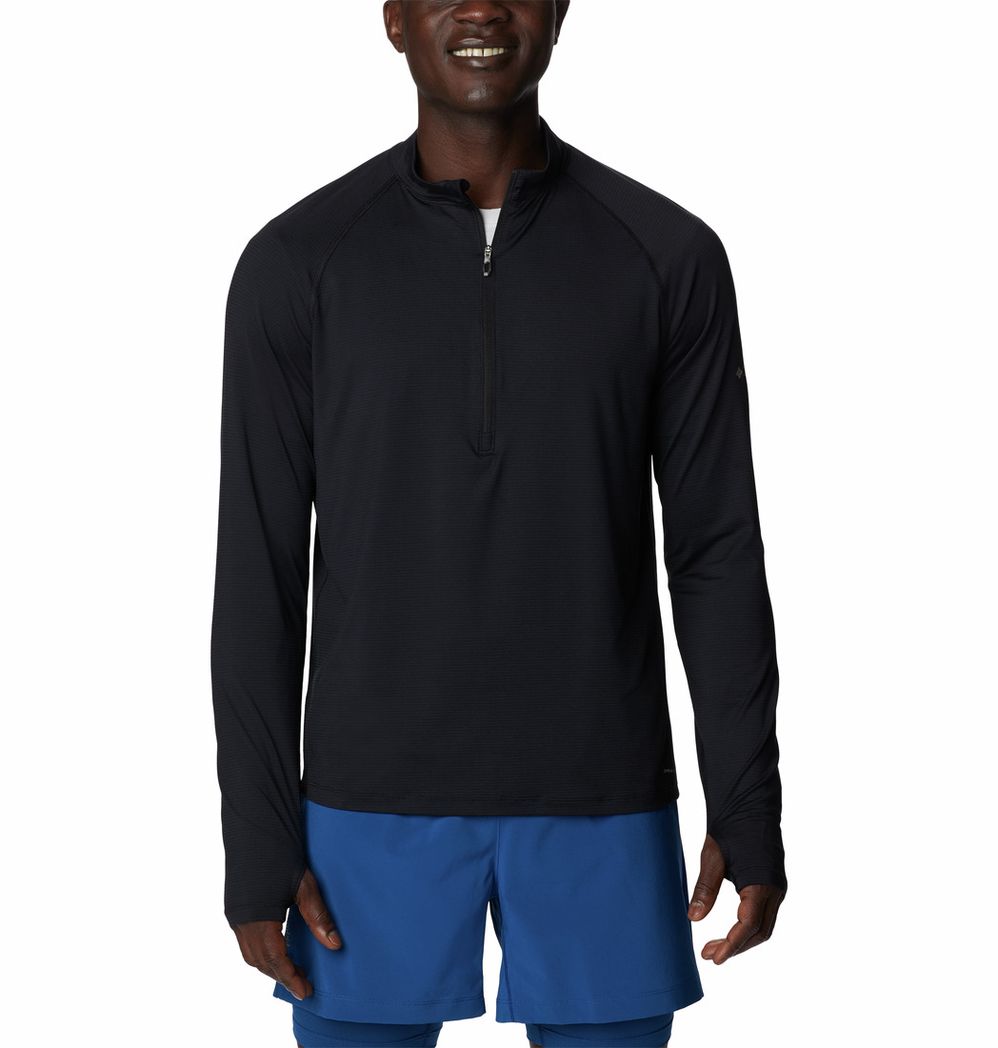 Columbia Men's Endless Trail Half Zip Mesh Long Sleeve Top Black | Shop ...