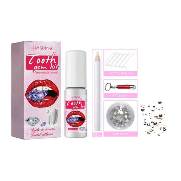 Crystal Tooth Gem Kit Easy Install &amp; Removal Daily Use