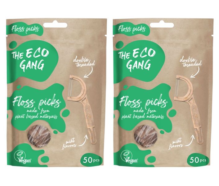 The Eco Gang Floss Picks - Mint - 100 Pieces
