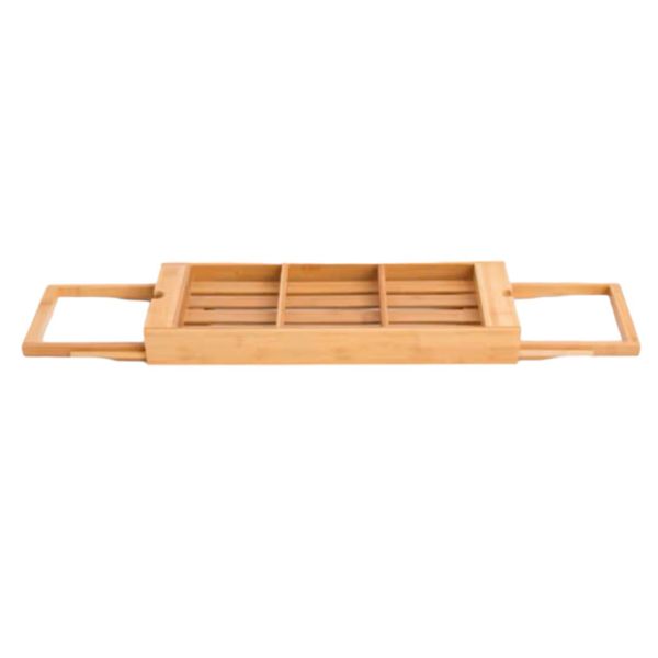 Relux Bamboo Bathtub Rack Expandable Bath Caddy Bath Cradle
