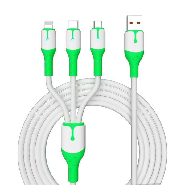 120W 3-in-1 Charging Cable (1.2m) - 6A Fast Charge, Compatible With Type-C/Apple/Android