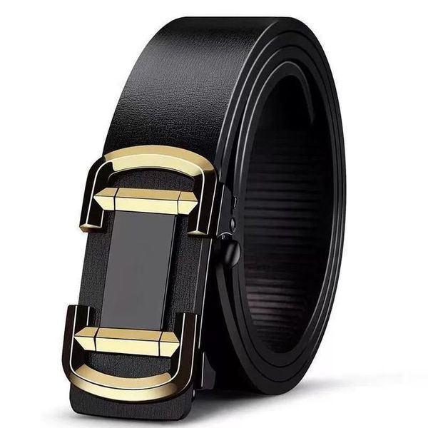 Men's Automatic Sliding Buckle Leather Belt, Luxury Leather Belt for Gifts