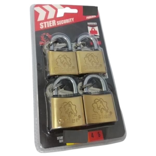 Stier - Padlock / 4 x Padlocks with 12 x Keys - 32mm