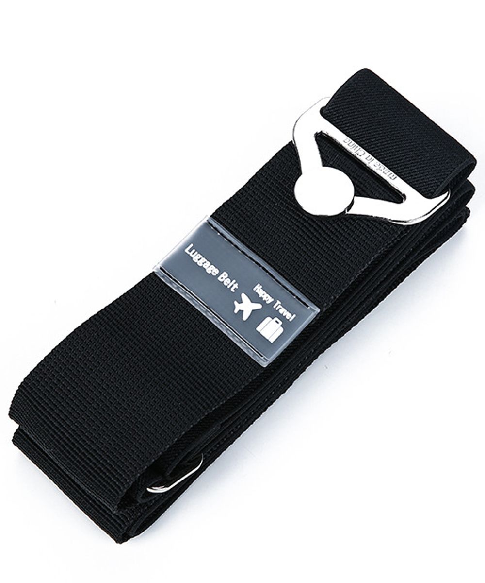 2-in-1 Adjustable Suitcase Straps with Alloy Buckle Elastic Bungees Belt