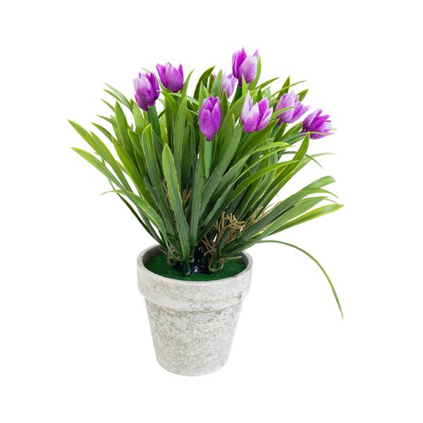 Small Artificial Plant Tulips in Paper Pot - 10x27cm (4 Assorted Colours)