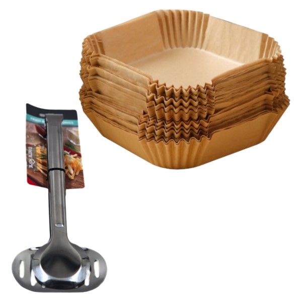 Tong With Air Fryer Liner 100's Set